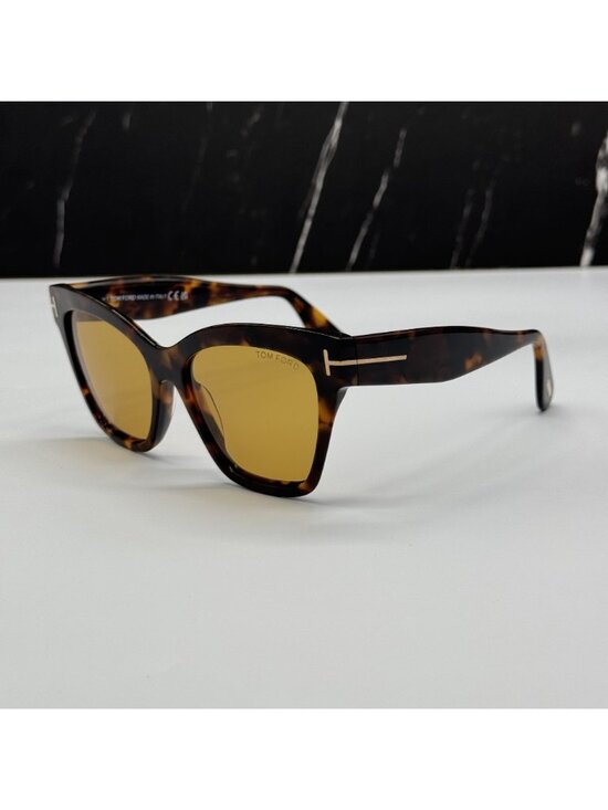 NEW TOM FORD ELVIRA TF1217 52E HAVANA/YELLOW WOMEN CAT EYE SUNGLASSES FT1217 52E main image 7